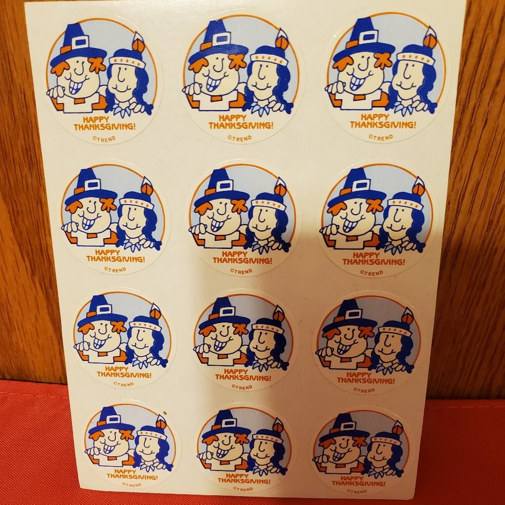 Vintage Trend Happy Thanksgiving Sticker scented